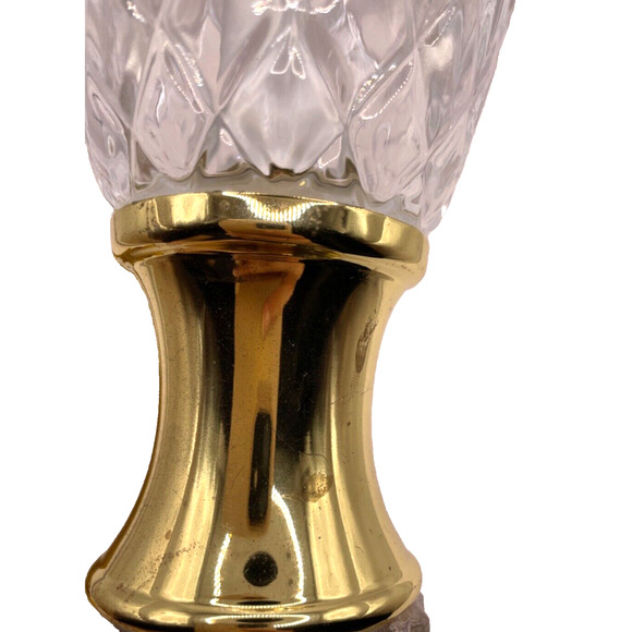 Vintage Cut Crystal Torchiere Lamp Gold Accented Tabletop Lamp 12 inches - Picture 7 of 12